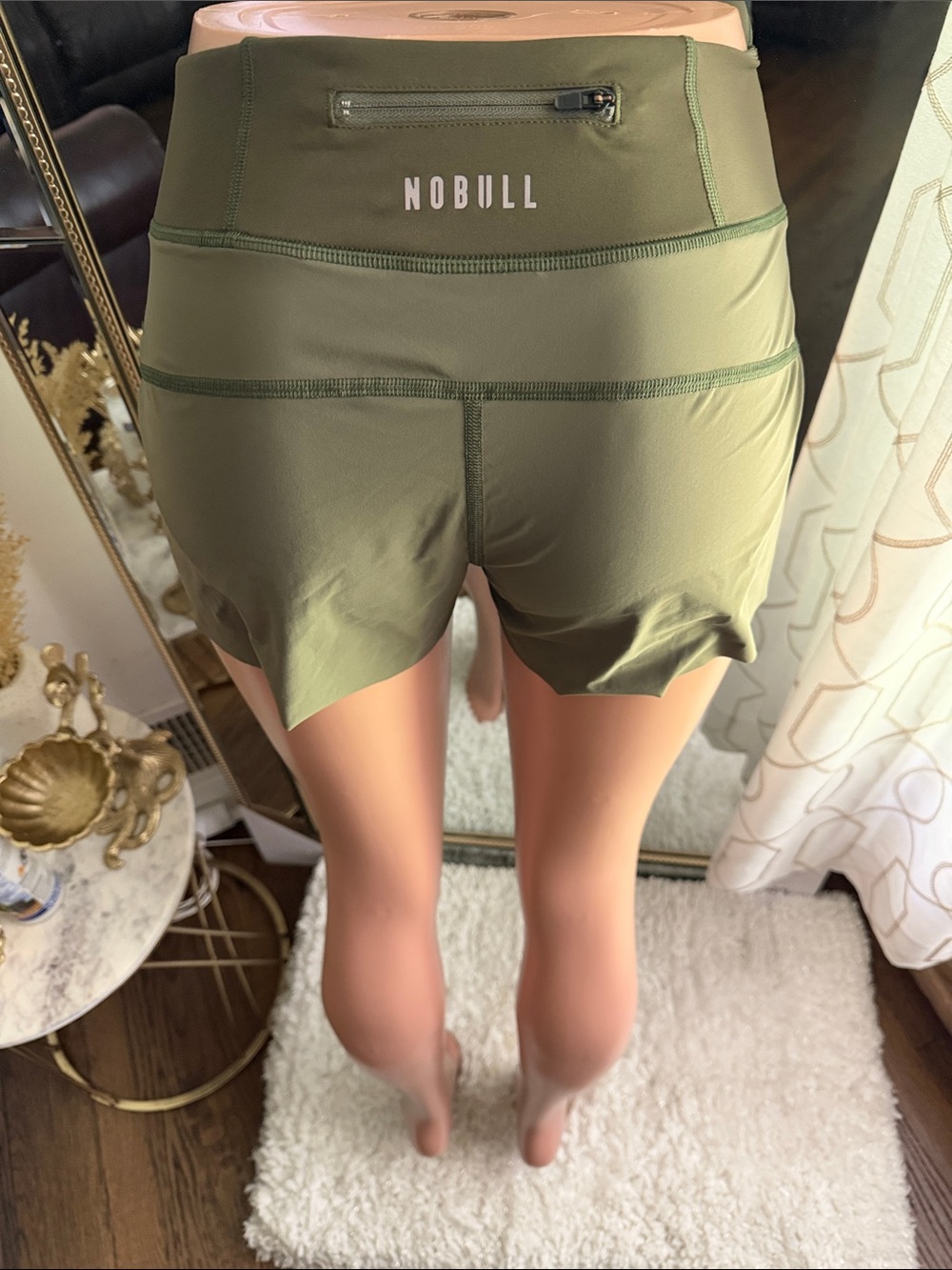 NOBULL Olive Performance Running Shorts with Back Zip Pocket